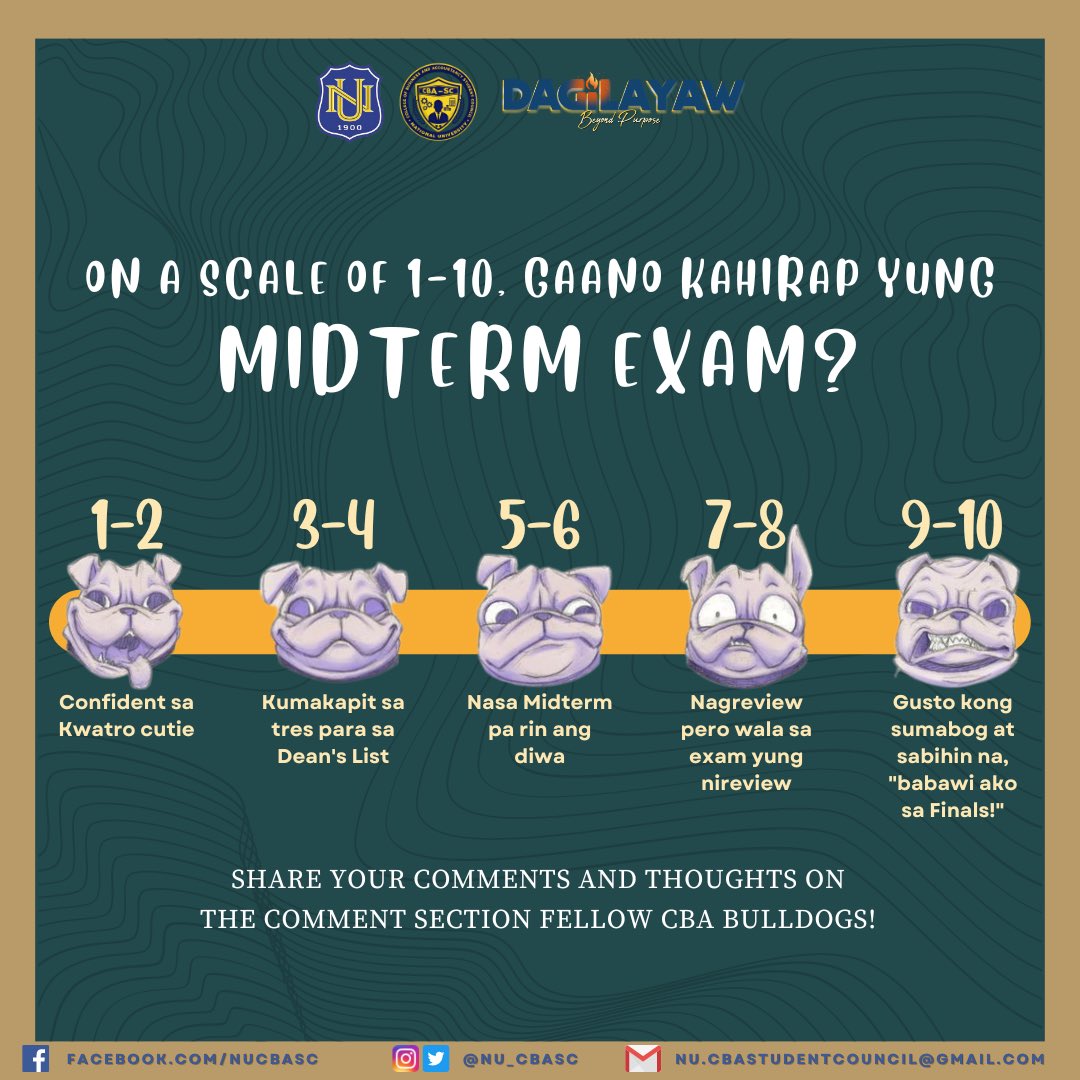 NU_CBASC's tweet photo. Congratulations, Nationalians for completing the half of the first term!

Let us know how difficult the exam was on a scale of 1 to 10.

We are very proud of you no matter what. 💙

#OneCBA 
#DAGILAYAW

Edited by: Prince Paul Casao and Christine Cea Nitullano https://t.co/nATfGn4nEw