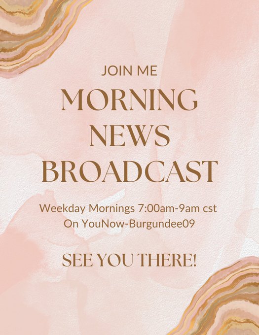 Catch me today! On now with an early show before it goes to news! Come join me with an early morning