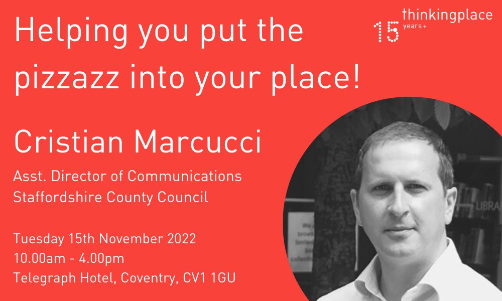 Hear from <a href="/cmarcucci/">Cristian Marcucci</a> of <a href="/StaffordshireCC/">Staffordshire County Council</a> at our FREE learning event exploring topics such as how to make the case for council funding to support #placebrand implementation
🗓️ Tue 15th Nov 
⏰ 10am - 4pm
🏢 Telegraph Hotel #Coventry
More info/register here➡️bit.ly/3rfgLu8