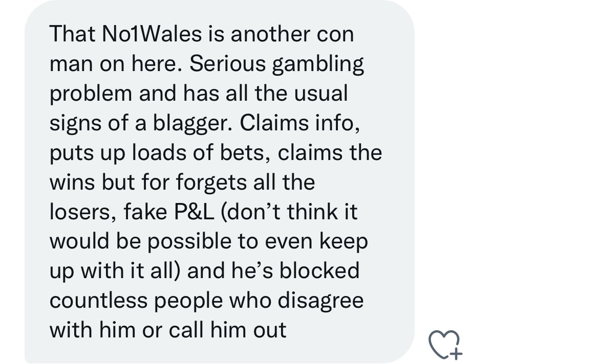 fraud_tipsters's tweet photo. I simply asked no1wales for his p/l on here and he blocked me instantly .. have had so many messages about him too. Total crook https://t.co/pijGo9duh7