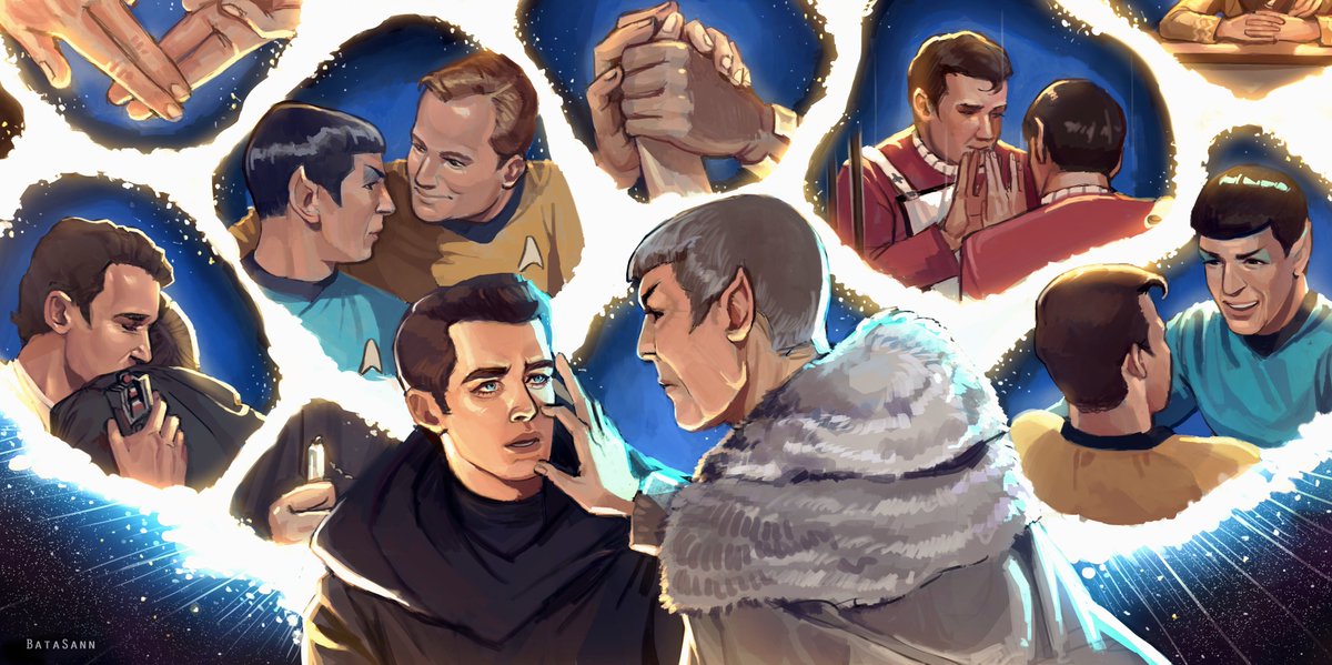 Day 10: Mindmeld #Spirktober2022
#SpaceHusbands #StarTrekFanart #Spirk