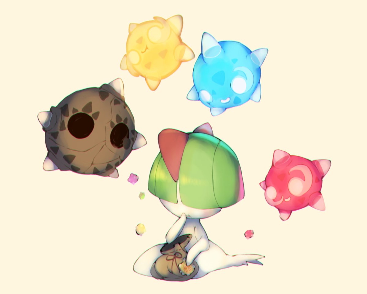 ポケモン「#ポケモン版深夜の真剣お絵描き60分一本勝負ラルトス メテノ星の金平糖 」|(仮) 𓅓𓄿𓅱のイラスト