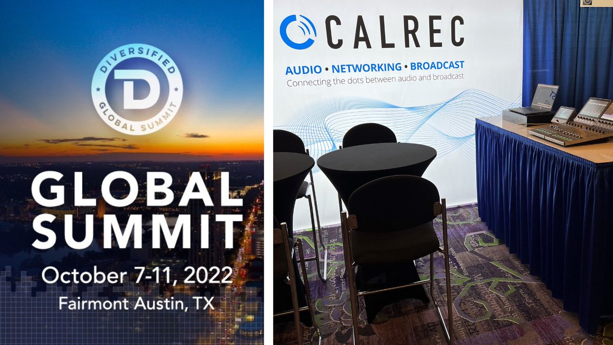 calrecaudio's tweet photo. Thank you to everyone who came to see us at the #DiversifiedGlobalSummit 2022 in Austin, Texas.
It was great to see you and get #backtobroadcast at the show. If you have any questions or need some more information, please email: enquiries@calrec.com
@DiversifiedUS #calrec https://t.co/7nErlvzQlJ