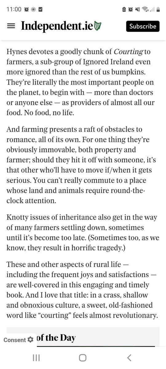 aoife_eefa's tweet photo. Love the last paragraphs of Daragh McManus' review of #Courting by @liadanhynes on Saturday; captures completely what we intended with this book
#farminglife #farmbusiness #perfecttitle @Independent_ie @NewIslandBooks @sallyanne_s https://t.co/bQBzgSBCaI