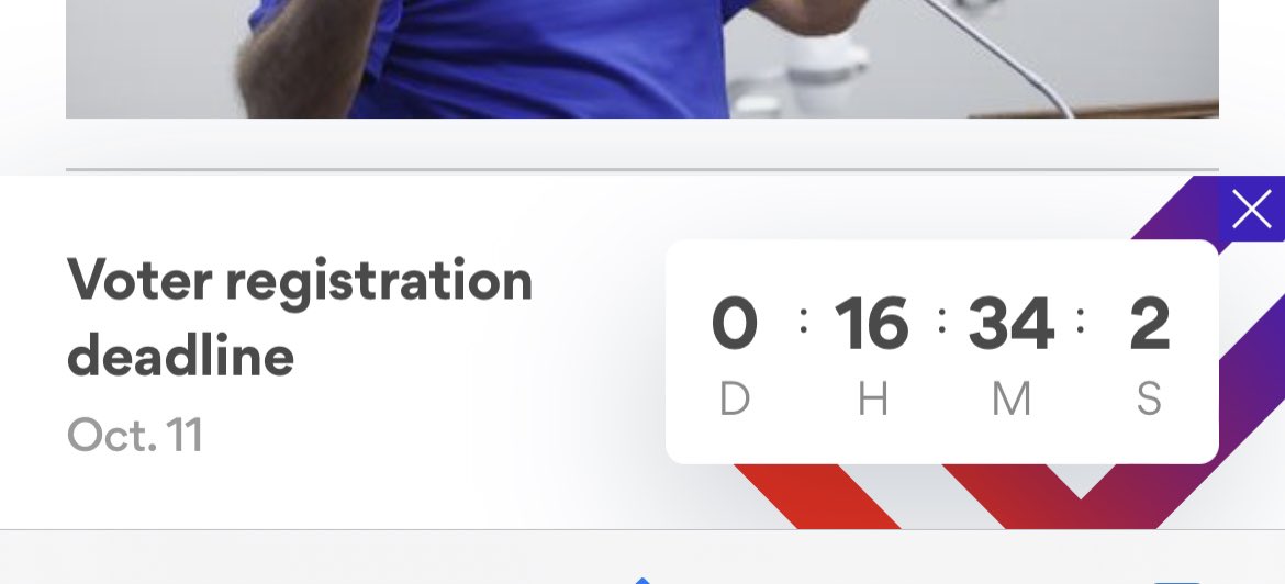 Greg Bluestein (@bluestein) on Twitter photo The deadline to register to vote in Georgia is today — and the <a href="/ajc/">Atlanta Journal-Constitution</a> homepage has this handy countdown reminder to go do it #gapol The deadline to register to vote in Georgia is today — and the <a href="/ajc/">Atlanta Journal-Constitution</a> homepage has this handy countdown reminder to go do it #gapol