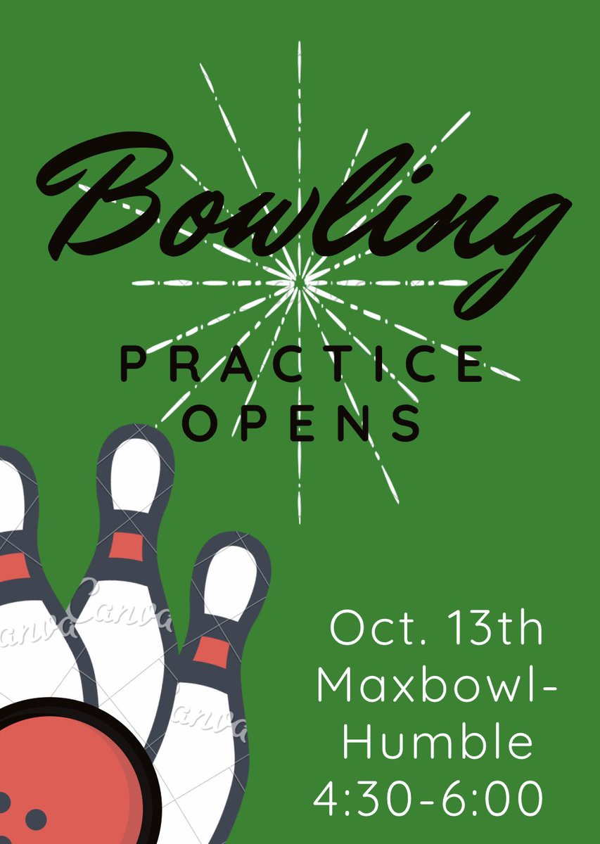 Bowling Practice starts this Thursday see the details below!