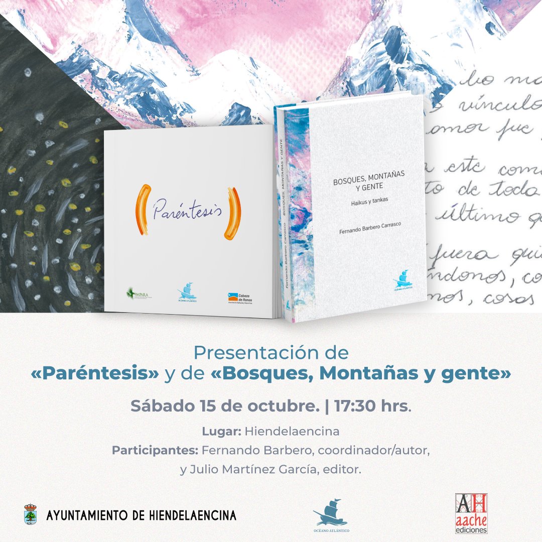 editoresoceano's tweet photo. ¡Continuamos con nuestra #TravesíaLiteraria📚! Este sábado, 15 de octubre, organizamos una presentación doble en Hiendelaencina. ¡Te esperamos!

https://t.co/mgH1jXKmP4 https://t.co/GsXbmcgsi4