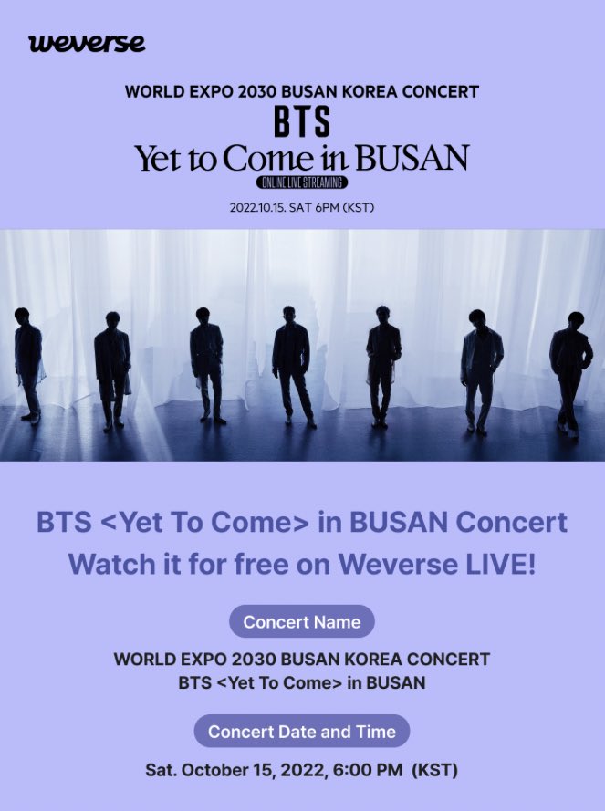 sawok_2min's tweet photo. การรับชมถ่ายทอดสด #BTS #YetToCome_on_Weverse_LIVE
-15ตุลา 16.00น.
-ชมทางweverse
-คำบรรยายมี8ภาษา มีภาษาไทย!!
-ขอบขวัญพิเศษตราสัญลักษณ์ Weverse shop

วิธีชม #YetToComeInBUSAN
1.Login weverse ทาง มือถือ,เว็บ,PC,Smart TV
2.เข้าสู่ BTS
3.เลือก LIVE menu > LIVE media https://t.co/OBKJDXpKeA