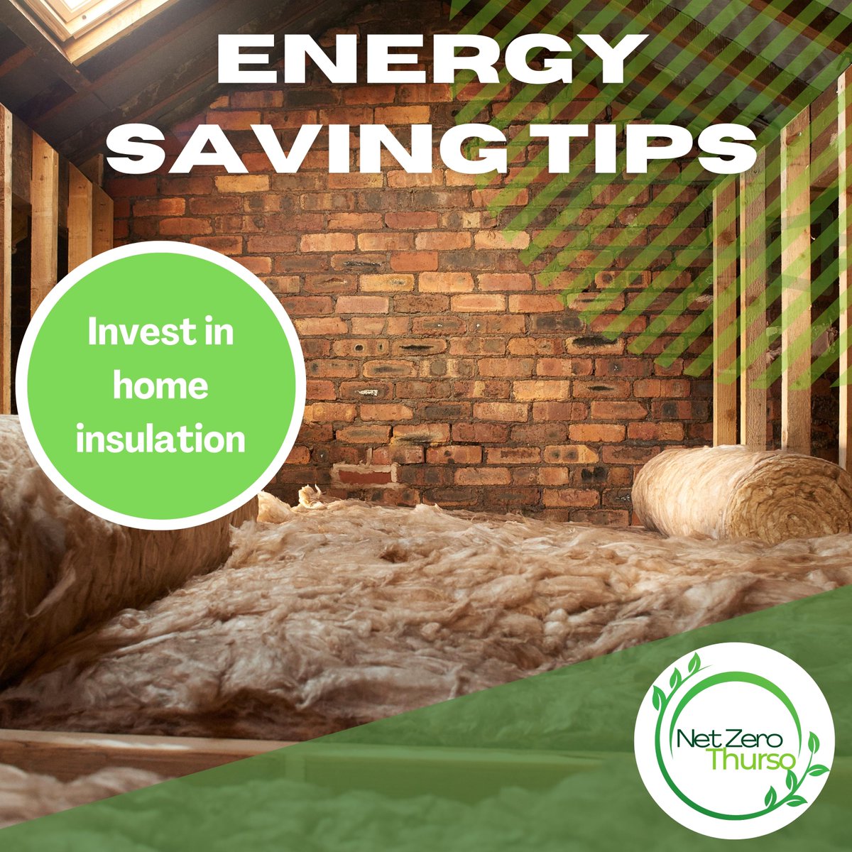 NetZeroThurso's tweet photo. Adding insulation to your home can save you between £150 and £260 a year, reduce your carbon emissions, and even add value to your house 💵
Local supplier, RDI Renewables in #Thurso, have loft insulation options and can provide expert advice
👉 https://t.co/118E0CAbke
#Caithness https://t.co/YYbHgKIciz