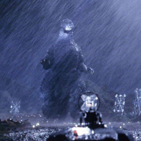 Godzilla during a rainy night is a pretty cool aesthetic.