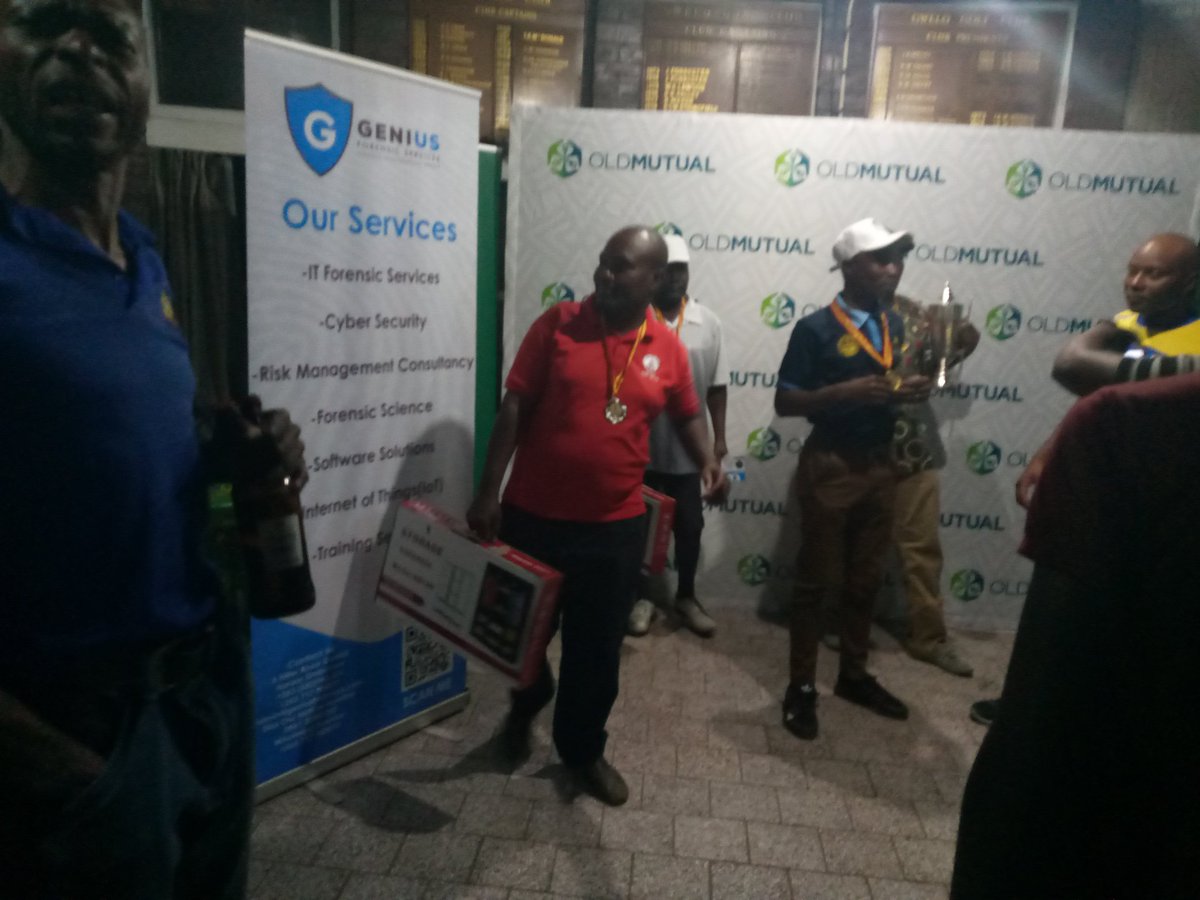 GeniusForensics's tweet photo. As Genius Forensic Services  we had a wonderful exposure, interactions and networking with other cooperates at the Gweru Intercity Gold tournament    for Exhibition .The Harare City Team got the first position and we managed to give all winners prizes. https://t.co/jHNSJR7sQq