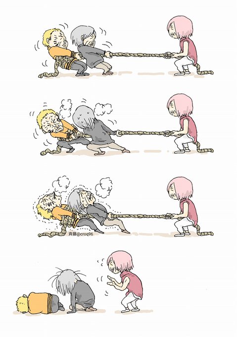 綱引き(ナルト+サスケVSサクラ)
#NARUTO 