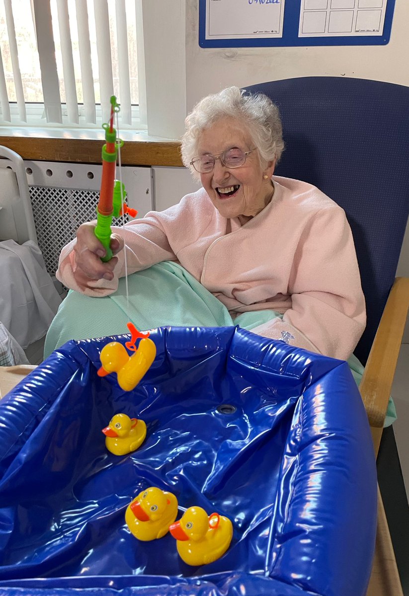 nhsswft's tweet photo. The Trust has been supporting ‘End PJ Paralysis’ today by wearing pyjamas to encourage patients to get up and moving. This helps with their mental wellbeing as well as their physical. Our Frailty FairFax Ward has also been hosting a number of interactive games for patients. https://t.co/OoBXz4kzIL