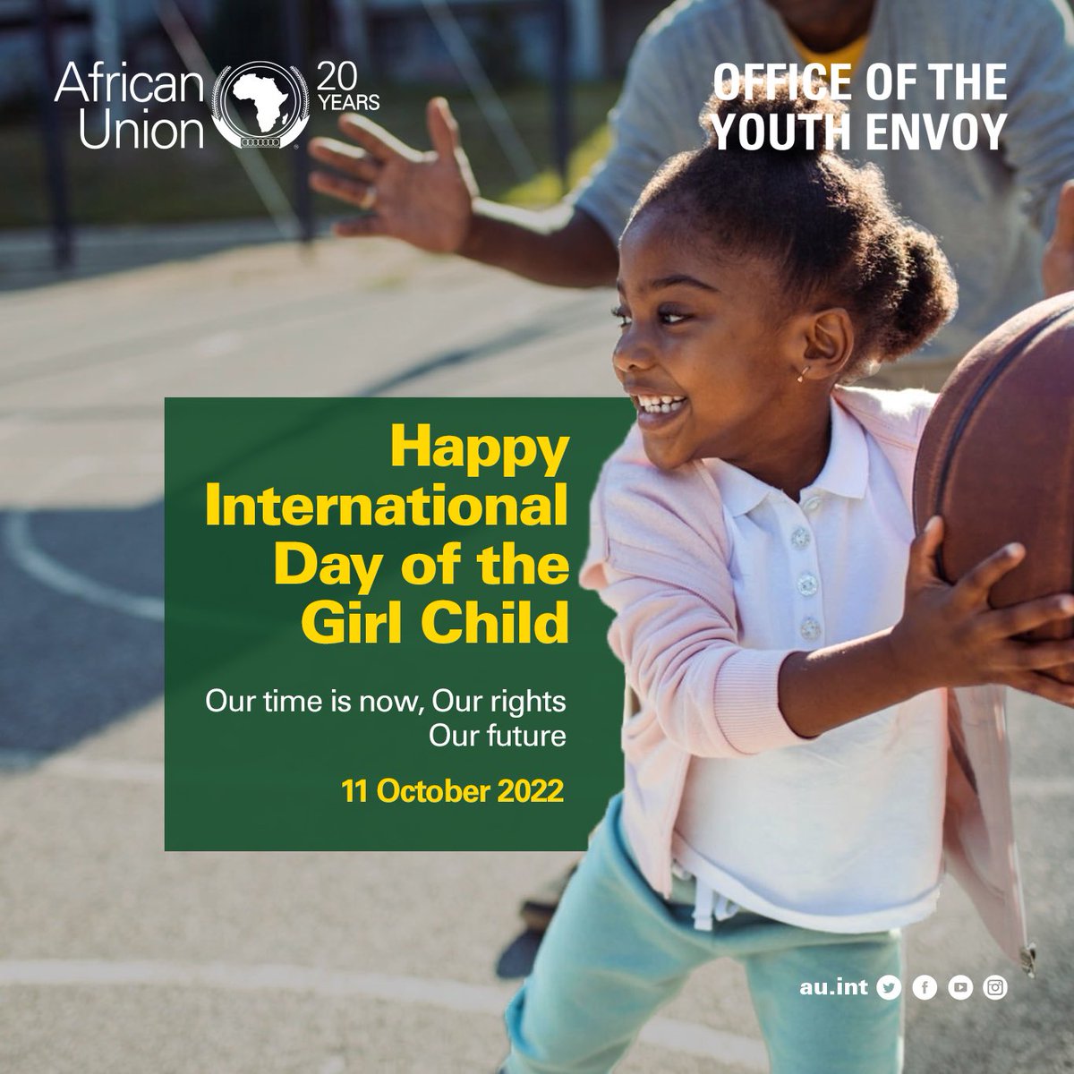 Today is #InternationalGirlChildDay and we celebrate the enthusiasm of girls. We continue to increase attention on issues that affect the girl child such as  education, security, development and access to basic facilities for girls. 
📌 Our Time Is Now - Our Rights, Our Future.