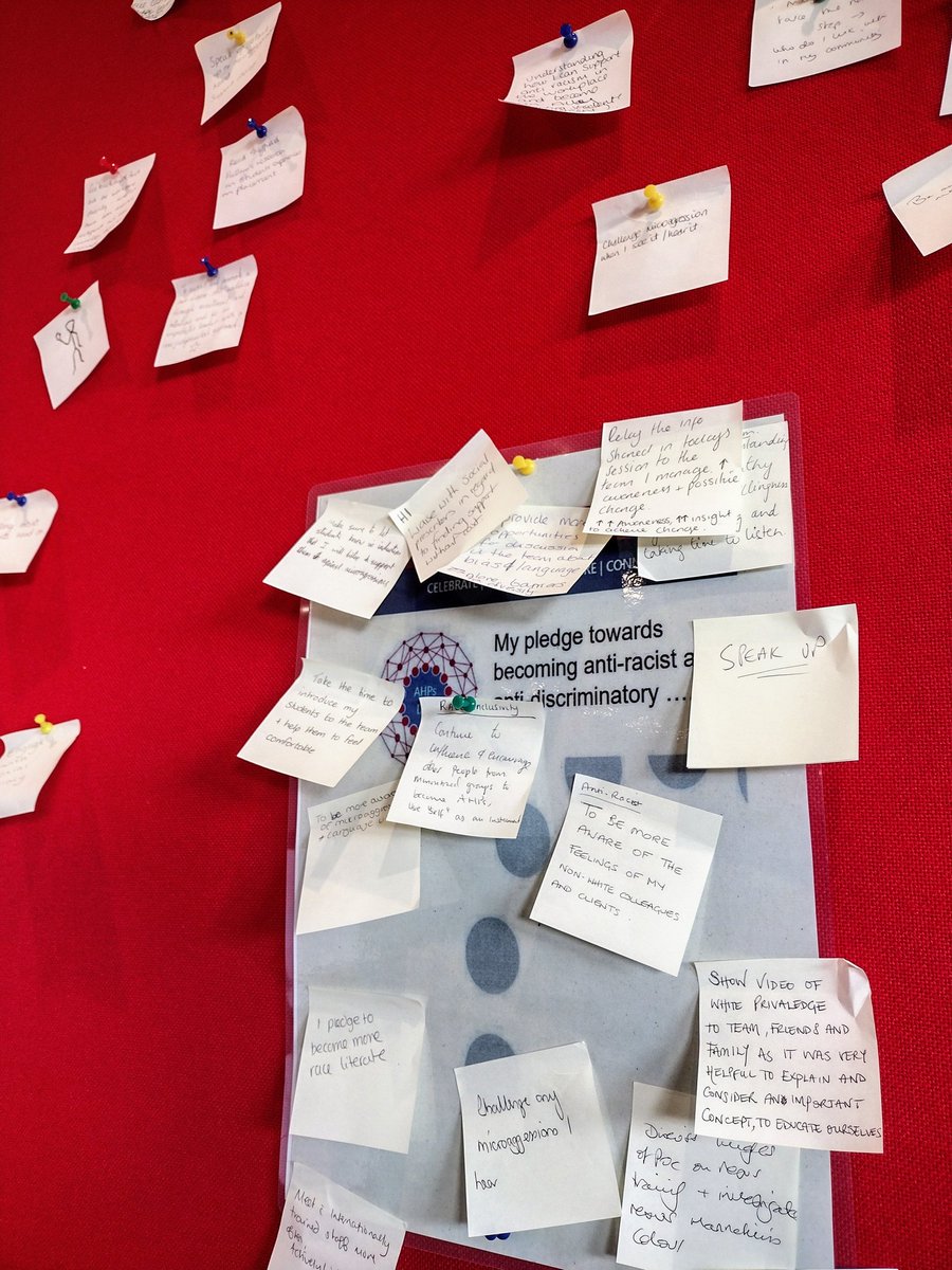 The pledge board is filling up.
Great to see so many of our <a href="/SYB_ICS_AHPs/">South Yorkshire AHP Council & Faculty</a> committing to becoming anti racist and anti discriminatory <a href="/IfrahSalih/">Dr Ifrah Salih</a>
<a href="/RickyHurley14/">Ricky Hurley</a> 
#ahpsday