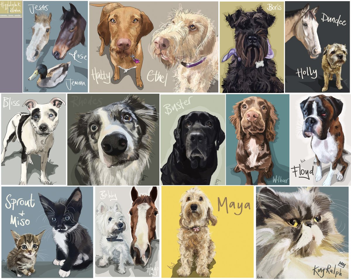 Delighted to let you know that @higgledyink 
#Christmas commission book is officially open✨
#PetPortraits by #HiggledyInk make the perfect gift for any occasion.

#giftideas #commisionsopen #perfectgift 
#lovedogs #lovecats #dogsoftwitter #CatsOnTwitter #horsesoftwitter