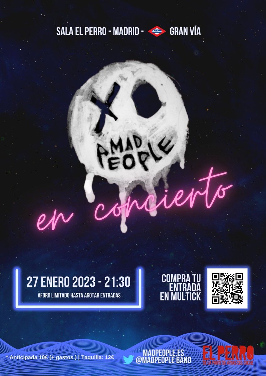 ¡¡Gente guapa, que los Mad People presentamos disco nuevo en enero y ya podéis pillar sitio!! Corred a por las entradas que se acaban y va a ser la bomba!!💣💥🤘🎸