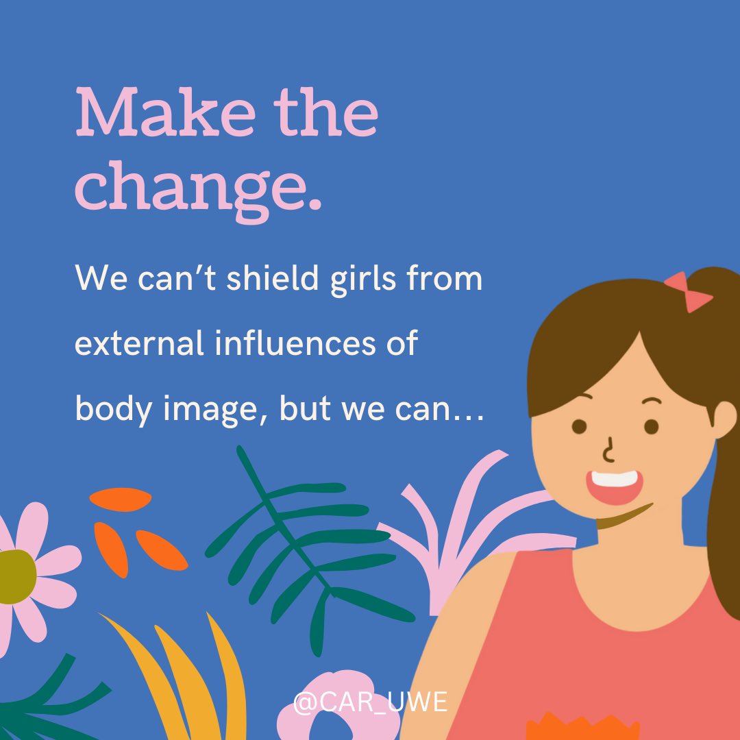 CAR_UWE's tweet photo. Happy #InternationalDayOfTheGirlChild! Girls are at high risk of #NegativeBodyImage and #GenderNorms don't help! How can we improve their #BodyImage? 1. STOP that #BodyTalk: it's bad for you, it's bad for her. 2.TEACH them #MediaLiteracy 3. SHIFT the focus on #BodyFunctionality https://t.co/dXJZeqALHd