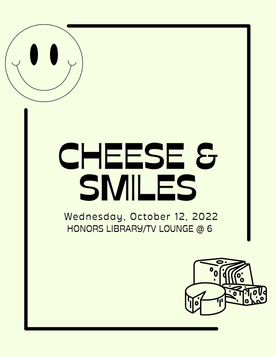 CalUHonors's tweet photo. Honors Students, Cheese and Smiles is back again this semester! Join us in the Honors Library/TV Lounge this Wednesday, October 12th at 6pm to model for free professional photos! This is a great opportunity for Freshmen needing professional photos for SHAB elections! https://t.co/n3dKWDYHU0