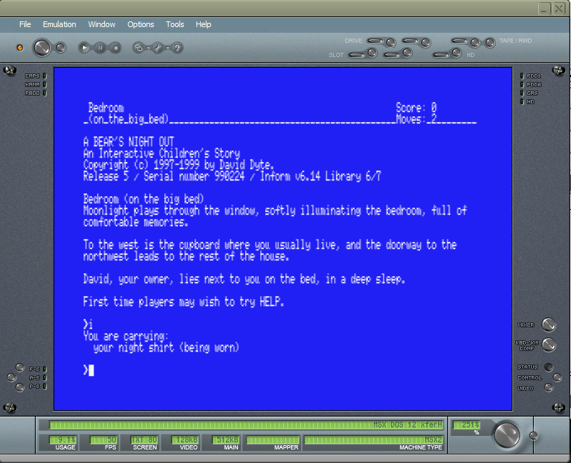 sijnstra's tweet photo. More advances on the Vezza CP/M #zmachine project: MSX1 &amp; 2 versions bugfixes + cosmetic improvements (new style for #MSX due to lack of inverse pictured below), and a new 64K CP/M 2.2 #MicroBee version all available from https://t.co/plNLfAuTMs https://t.co/iGzxLCpCDJ