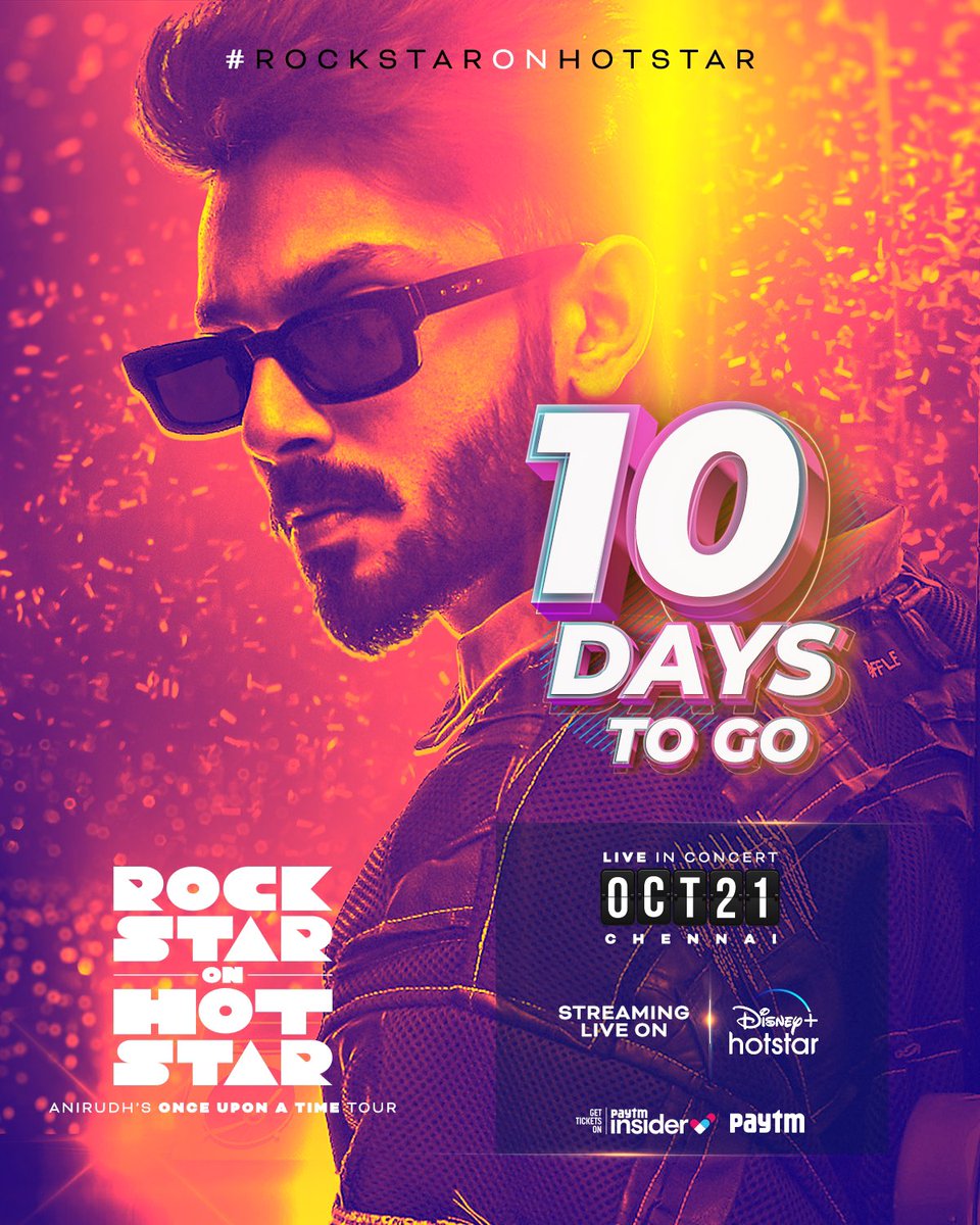 Homecoming in 10 days chennai!🥁 Let’s go crazy! bit.ly/RockstarOnHots… #OnceUponATime tour @disneyplusHSTam @DisneyPlusHS @vijaytelevision