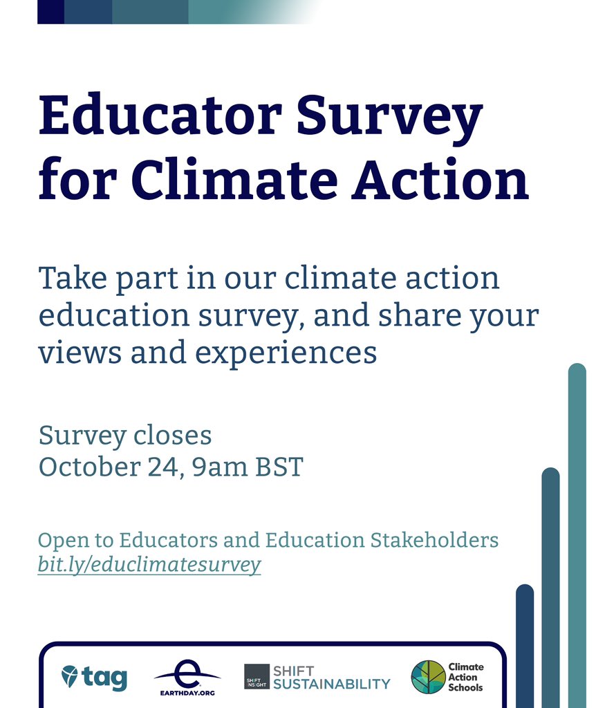TakeActionEdu's tweet photo. 🌱Climate Action Educator Survey 
☑ Be represented: https://t.co/Rx8L9TuqXX
🌟Help shape the future of #ClimateActionEdu
Survey research by @TakeActionEdu, @EarthDay, and @ShiftSustain. Results of findings will be shared and emailed to respondents.
🌐 Please share with others. https://t.co/Kxmd78FmLB