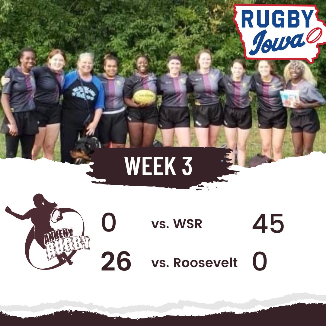 Week 3 Results! Played tough against WSR in the second half, but they showed why they are one of the top teams in the state. Second match against Roosevelt we made some hard hits and ran solid lines. Thanks again to ISU womens rugby  for volunteering to help run the tourny!