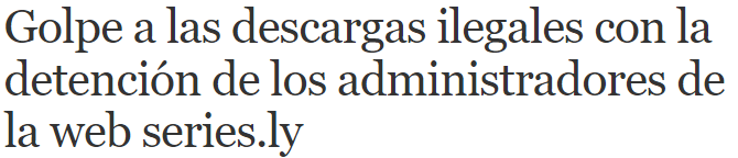 dbravo's tweet image. Hace años fue noticia nacional la detención de los administradores de la conocidísima web series.ly. La policía los calificó de "organización criminal". El Mundo dijo que fue un "golpe a las descargas ilegales".

Hoy me han notificado la sentencia: todos absueltos