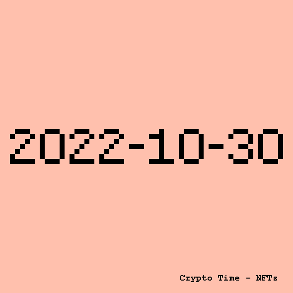 CryptoTimeNFTs's tweet photo. #2022-10-30  
Time, a single NFT per day on https://t.co/Yg6menAxge 

unique piece by the artist  @olivier_terral
OpenSea >>  https://t.co/mq20Kekr7I 

#nft  #blockchain #nfts #collection #nftcommunity #drop  #pixelart  #nftcollector #crypto #digitalart #art #cryptoart  #ethereum https://t.co/XwJgDcCqjE