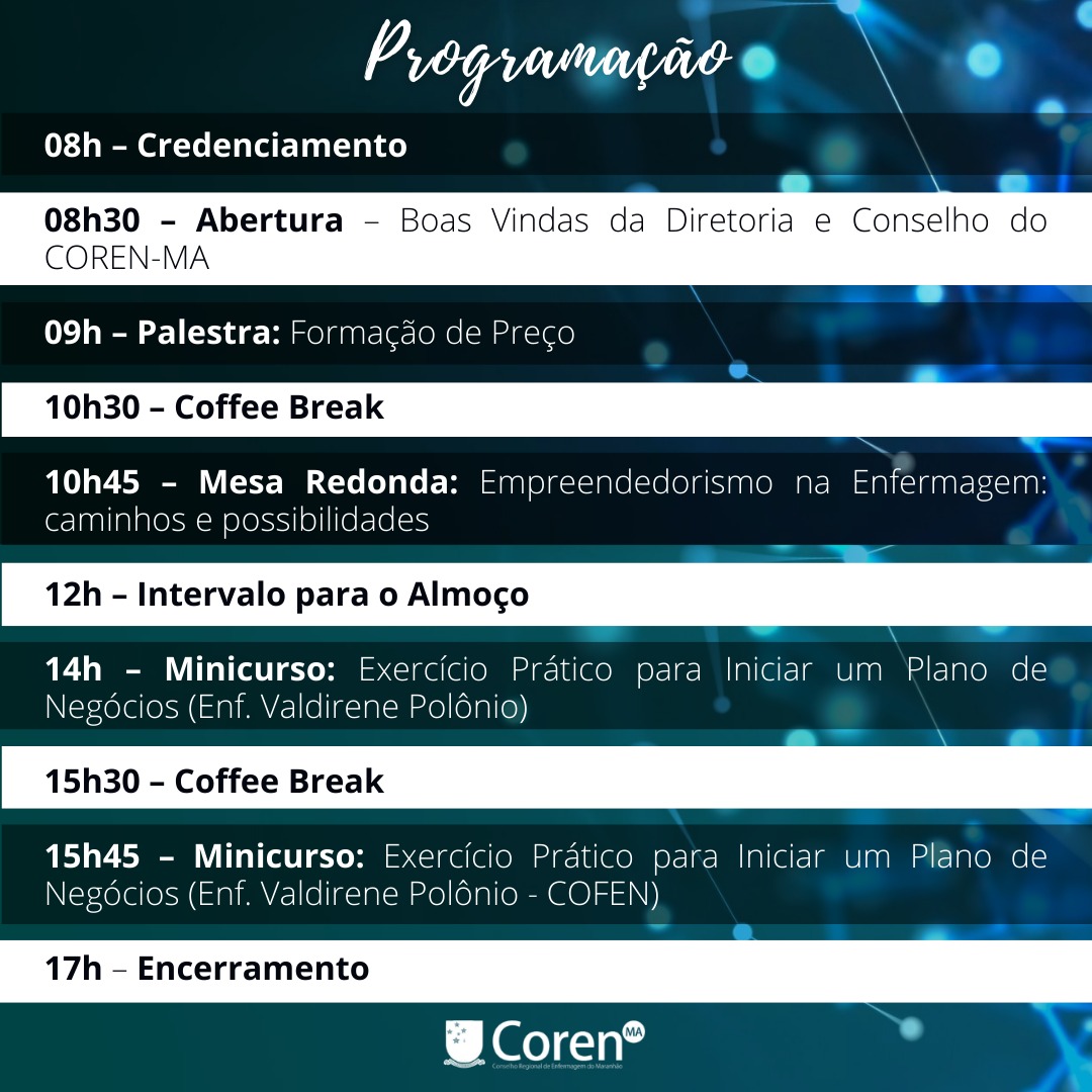 CorenMAoficial's tweet photo. e programem para o I Encontro de Empreendedorismo na Enfermagem que acontecerá no dia 21/10 em formato presencial, na sede do Coren MA, em São Luís. As vagas são limitadas por isso fiquem atentos para a abertura das inscrições. https://t.co/mlmtdcopQp