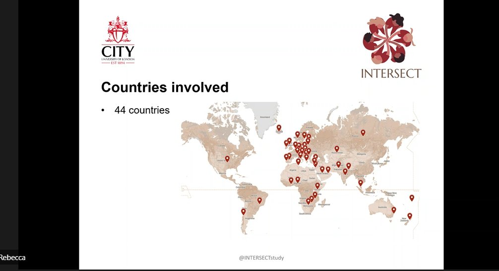 @RebeccaWebb1991 presented an update on the countries involved in INTERSECT. Great to see representation from all of the continents #internationalresearch #INTERSECTConsortiumSeminar