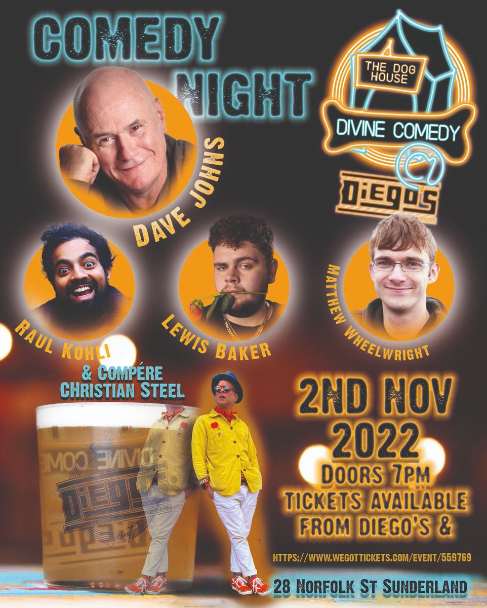 🎟 That's the ticket! 🎟 

Tickets for our highly anticipated comedy night are 𝙤𝙣 𝙨𝙖𝙡𝙚 𝙣𝙤𝙬!

To buy them click here: wegottickets.com/event/559769👀

#Sunderland #Comedy #Bar #Beer
