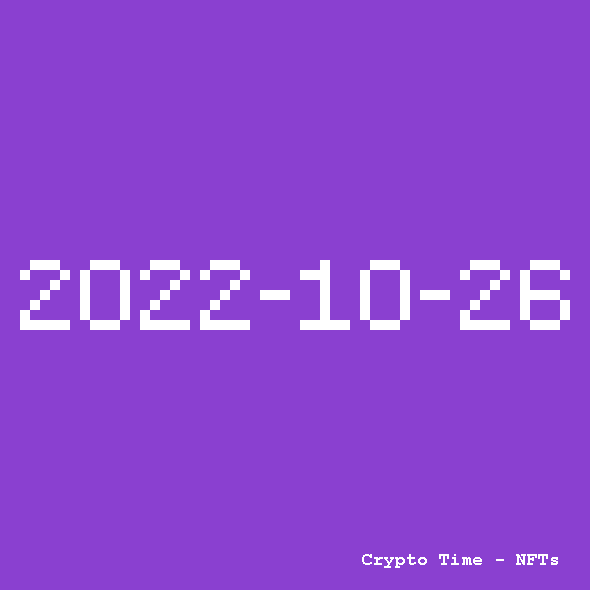 CryptoTimeNFTs's tweet photo. #2022-10-26  
Time, a single NFT per day on https://t.co/c4M6ta4mA7 

unique piece by the artist  @olivier_terral
OpenSea >>  https://t.co/mq20Ke2Qga 

#nft  #blockchain #nfts #collection #nftcommunity #drop  #pixelart  #nftcollector #crypto #digitalart #art #cryptoart  #ethereum https://t.co/pdx3VYbfG8