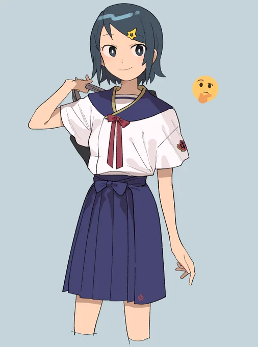 これ気に入ってるから突然再掲しちゃお謎デザ制服の絵 