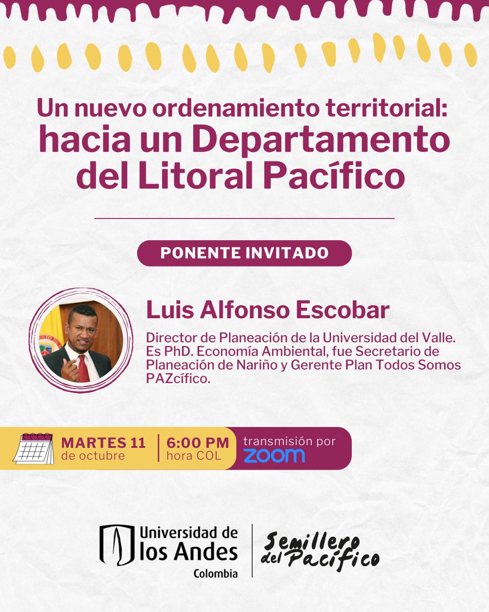 Juanmapluna's tweet photo. Hoy voy a moderar esta conversa con @LuisAlfonsoEsc en una sesión del @semilleropacif. Invitadisimos! https://t.co/mIoThQQtoi