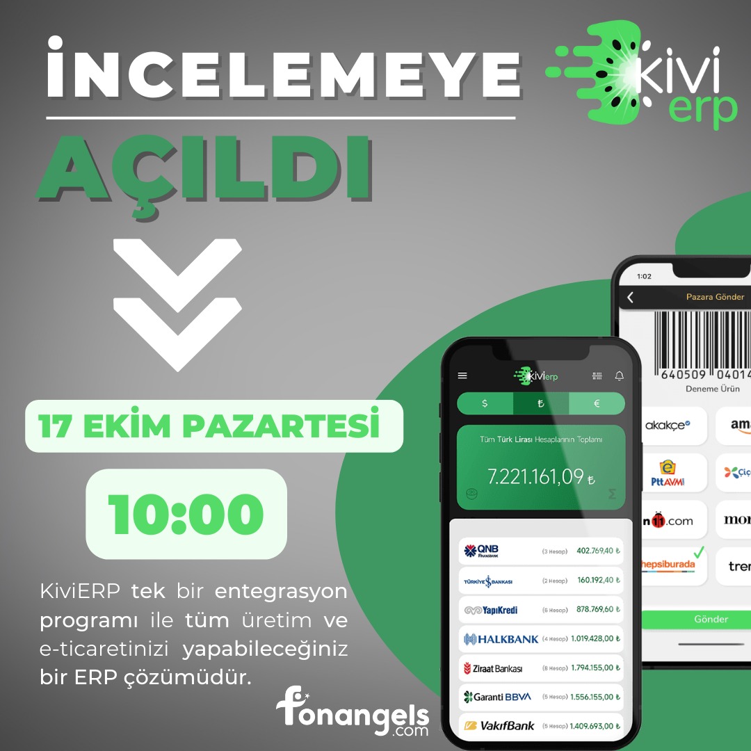 17 Ekim Pazartesi günü yatırım turuna çıkacak olan <a href="/KiviErp/">Kivi e-Dönüşüm</a> incelemeye açılmıştır ✨

Detaylı bilgiye fonangels.com üzerinden ulaşabilirsiniz.

#fonangels #kivierp #startup #eticaret #kitleselfonlama #fonlama #girişimcilik #teknoloji #yatırımcı #erp