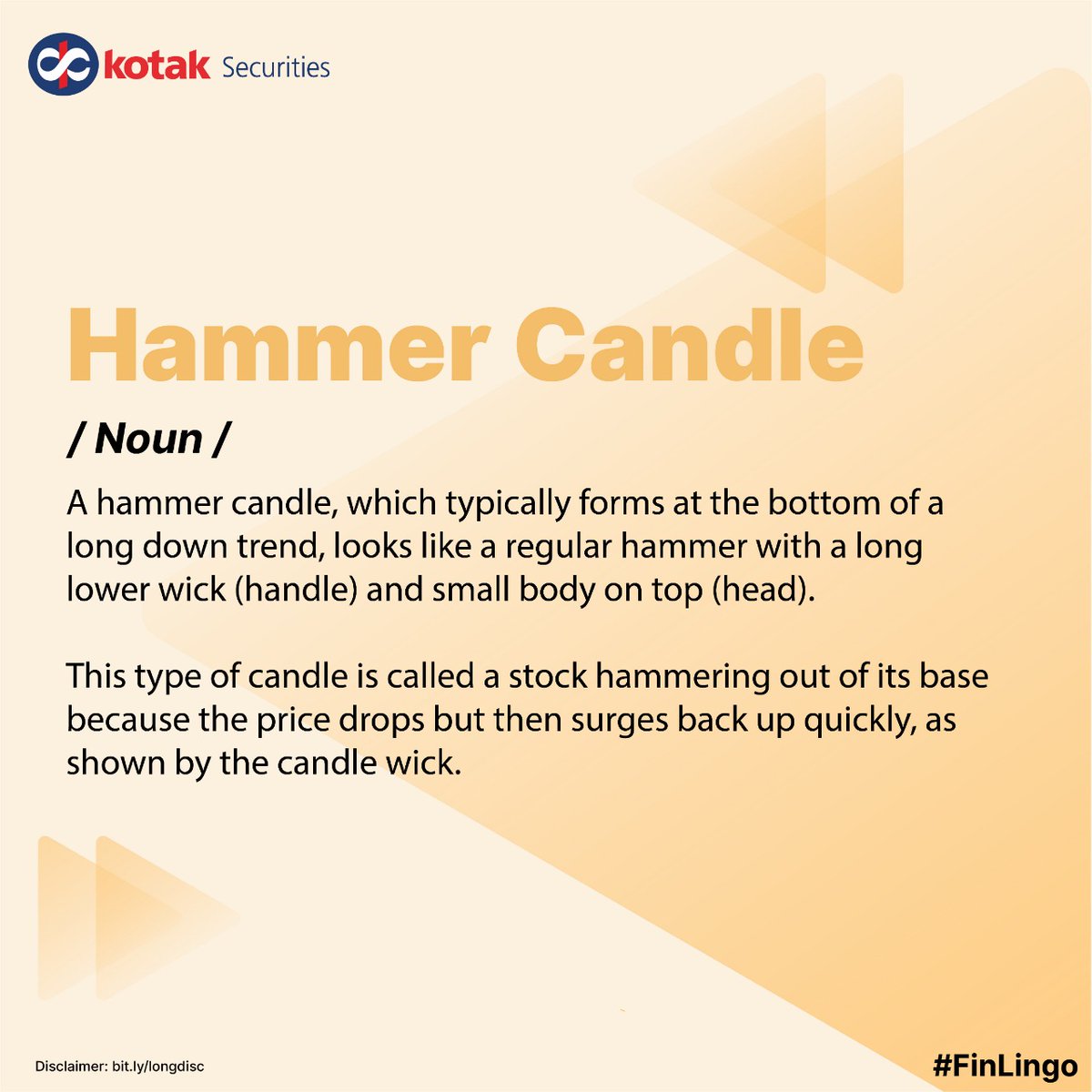 kotakneo's tweet photo. Have you noticed the #HammerCandle pattern while trading? Tell us about your experience in the comments below.
Stay tuned to enhance your knowledge about the financial market with us every week!
Disc - https://t.co/mM1sKSDjB8
#FinLingo #CandleStickPatterns #CandleStickCharts https://t.co/D9RtpATZqE