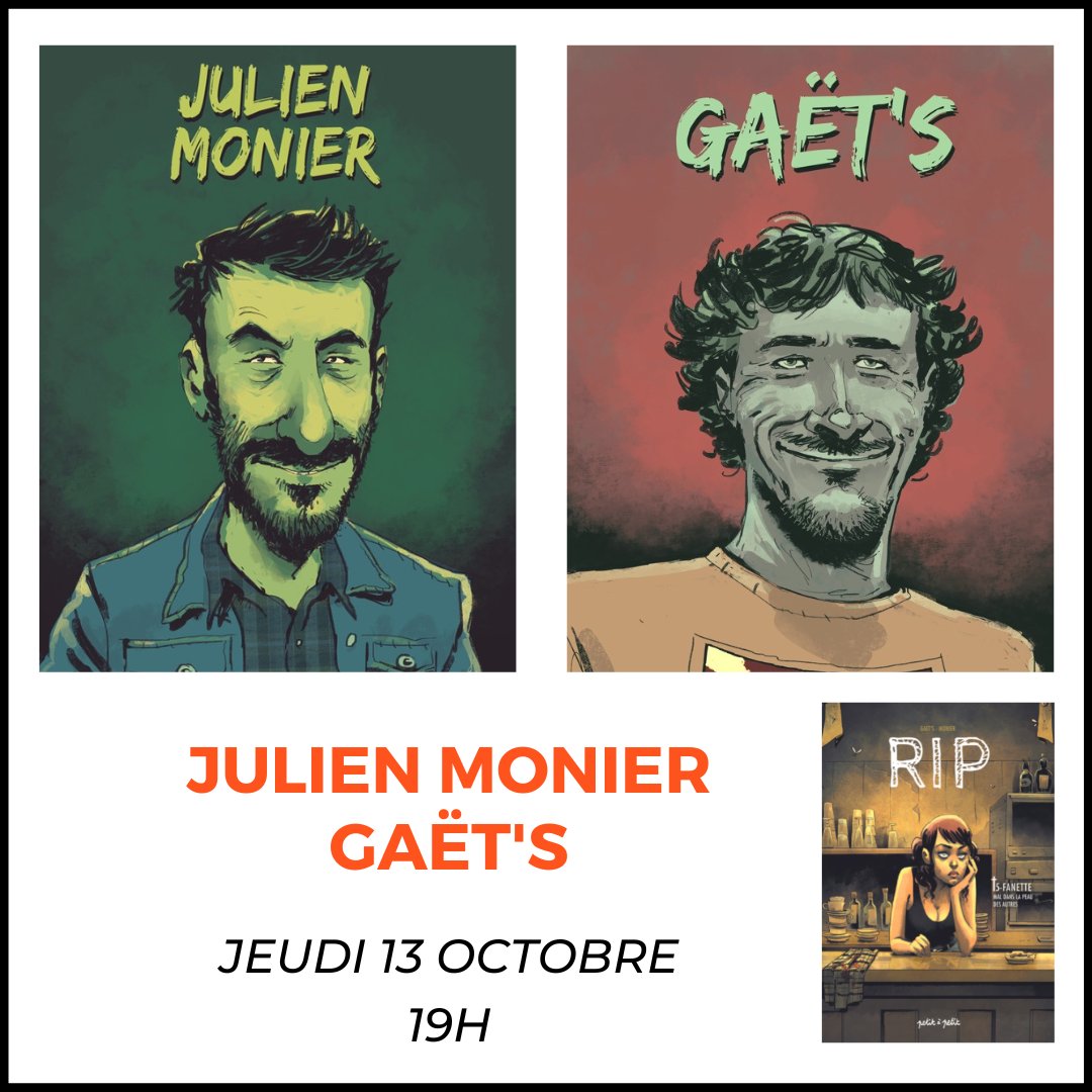 PETITAPETIT__'s tweet photo. 📣 Le Divan - Librairie a le plaisir de recevoir en dédicace Gaëtan Petit et Julien Monier pour la parution du cinquième volume de RIP le jeudi 13 octobre 2022 à 19h 📚✍
#dedicace #LibrairieLedivan #ledivan #Paris #BD #Fiction #RIP #Fanette https://t.co/OTkUdsFa1Y