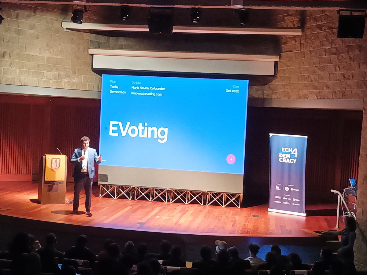 EVotingGlobal's tweet photo. #EVoting ganó ayer en Colombia 🇨🇴 la competencia de startups y scaleups en el #Tech4Democracy Venture Day Latinoamérica,  que premia las tecnologías que más promueven el ejercicio de la democracia.

Agradecemos a @IEuniversity y @StateDept por este reconocimiento. https://t.co/ocEyz1ca8l