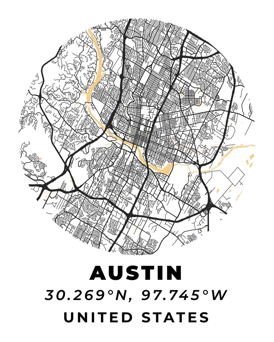 CoyoteCarto's tweet photo. #Map of #Austin #Texas #Cartography #qgis https://t.co/iqlFwOwek5