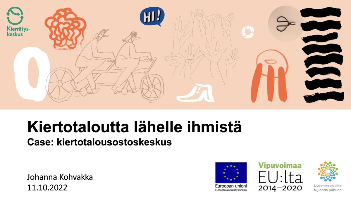 Kiertotalouden yrityssparraukset lähtivät tänään käyntiin teemalla Uudet yhteistyökumppanit ja verkostoituminen. @Kierratyskeskus &amp; <a href="/johannakohvakka/">Johanna Kohvakka</a> alustamassa aiheeseen: "Kiertotalouden tulee olla siellä missä ihmiset liikkuu." <a href="/metropolia/">Metropolia</a> #kiertotalous #jakamistalous