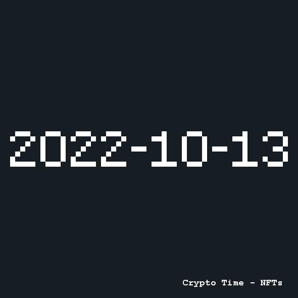 CryptoTimeNFTs's tweet photo. #2022-10-13  
Time, a single NFT per day on https://t.co/TemgFlvDmK 

unique piece by the artist  @olivier_terral
OpenSea >>  https://t.co/mq20Ke2Qga 

#nft #blockchain #nfts #collection #nftcommunity #drop  #pixelart  #nftcollector #crypto #digitalart #art #cryptoart  #ethereum https://t.co/gH983pScQ3