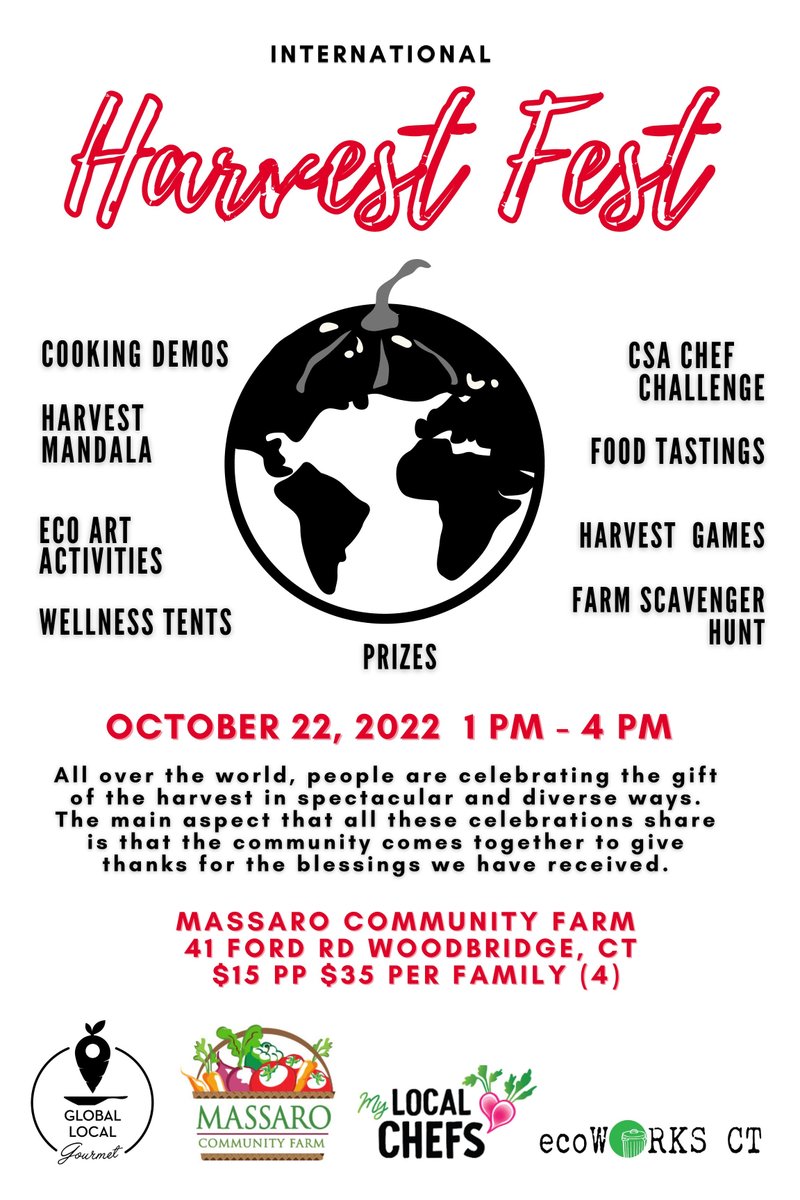 ecoworksct's tweet photo. International Harvest Fest &amp; New Haven's Hometown Recycling Day - https://t.co/jOT2Fwe1qN Great food &amp; fun: Join us 10/22 1-4pm Harvest Fest by #GlobalLocalGourmet at #MassaroCommunityFarm or New Haven Recycling event 10/15 10am-2pm at #CareerHigh for #creativereuse #RecycleCT https://t.co/zonYTsNaY8