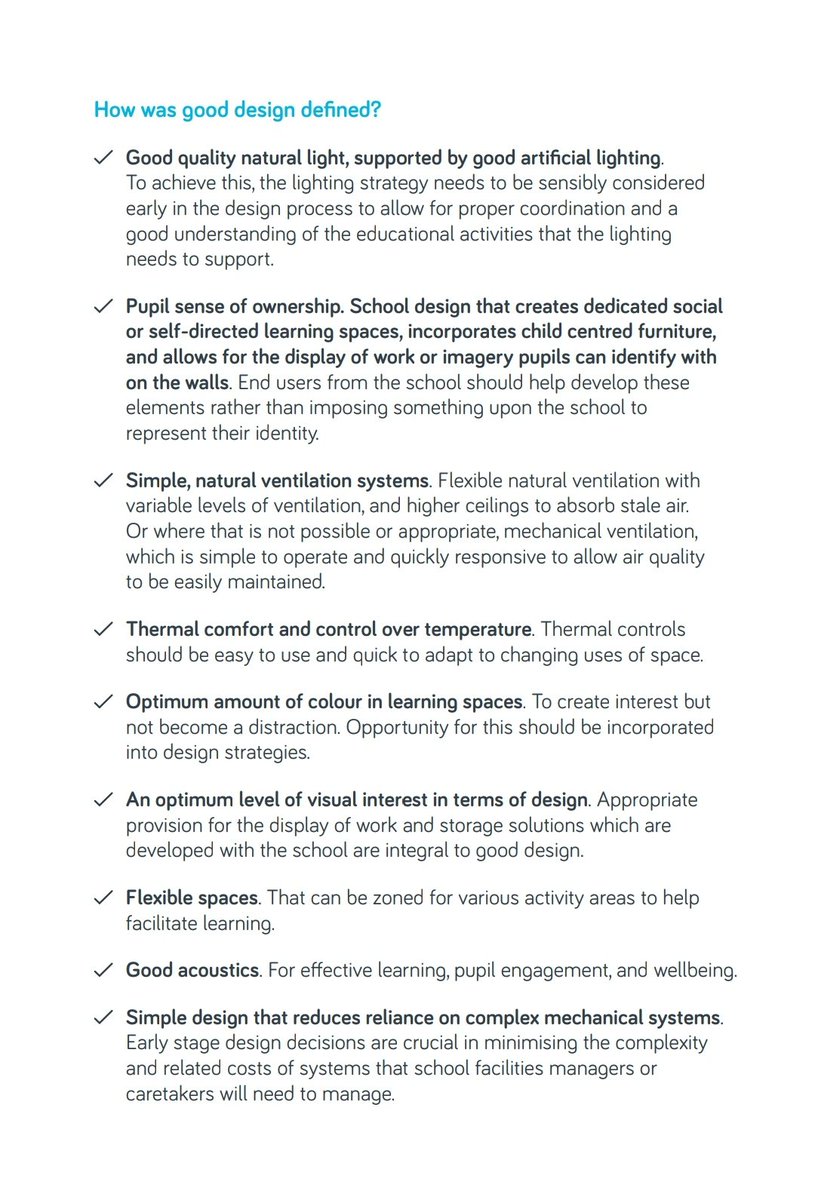 mishwoz's tweet photo. @massivechange1 @SarahEllenPrice @archweek @gwilym @GwilymStill @PassivhausPlus In 2016 report @RIBAEducation 
'Better spaces for learning'

Good #SchoolDesign =
'simple, natural ventilation systems'
 
NB  1.7 m2 per body classroom
Versus BCO office design standd 10m2 per person

Are parts of architecture/building professions still saying
'Fabric first' ? https://t.co/uSXgvp049y