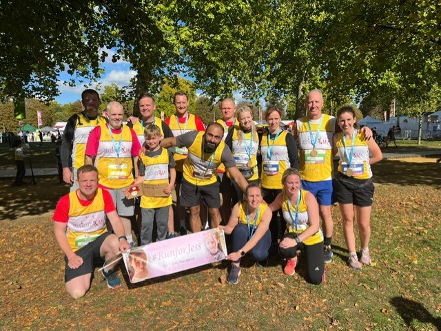 AlicesArc's tweet photo. Royal Parks Half Marathon 2022 raises over £12K for research into rhabdomyosarcoma. Runners from Jessica's Arc including her Dad @simonjmacqueen, Mollie's Mum and Dad from @MolliesArc and from Ebony's Arc. Thank you so much for the support. #RoyalParksHalf #rhabdomyosarcoma https://t.co/H01A5tXrPa