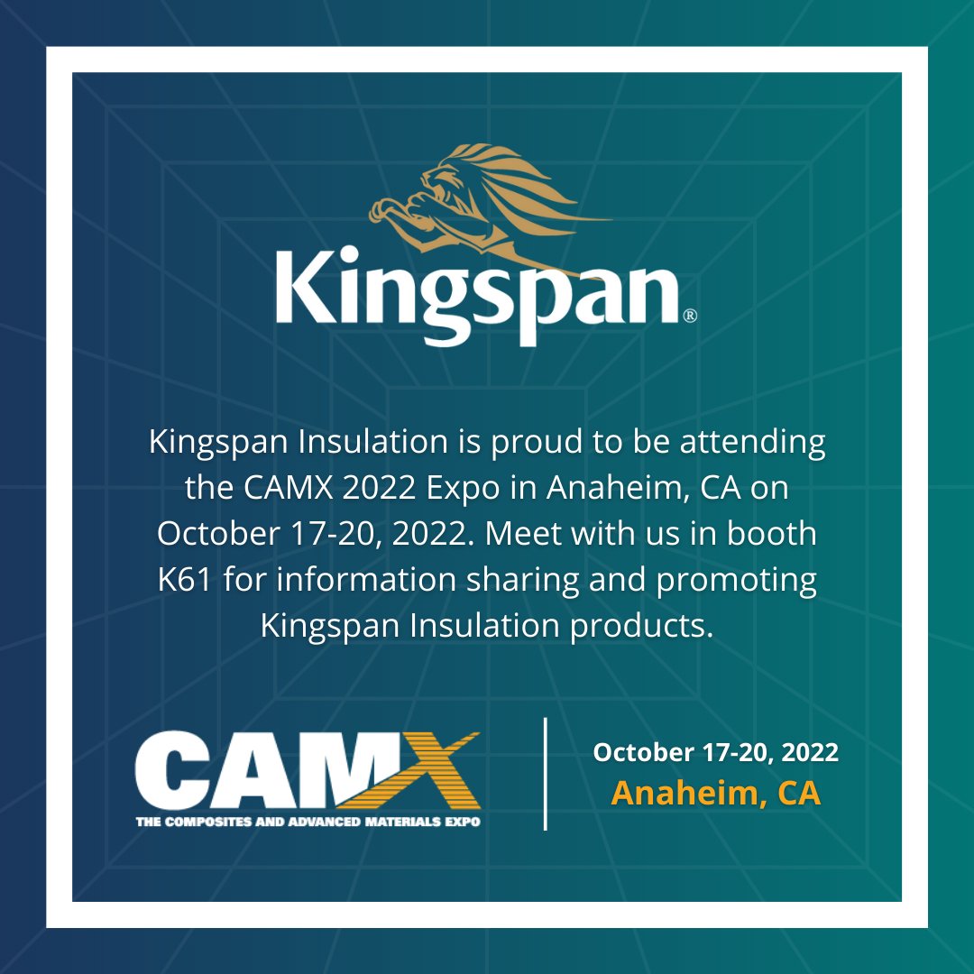dyplast's tweet photo. Kingspan Insulation is proud to be attending @the_CAMX 2022 Expo in Anaheim, CA on October 17-20, 2022. Meet us in booth K61!

Read More:  https://t.co/rT2axXF4EJ

#Kingspan #KingspanInsulation #CAMX2022 #CAMX #CAMXAnaheim #VacuumInsulationPanels #core #composites #insulation https://t.co/0ylx2WJSL6