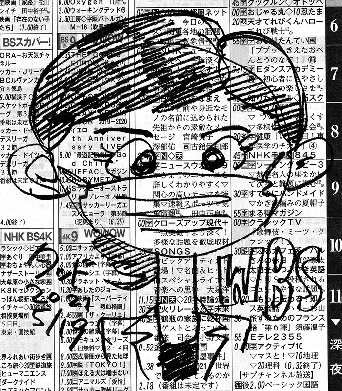 今夜の『モヤさま』は広島県福山市か。
見ようっと✌️。

マスクをすると顔の半分くらいが隠れるから、普通は似顔絵は描きにくいものだが、
田中瞳さんの場合は特徴がしっかりあるイイ顔なので、ちゃんと田中さんになる😸。 