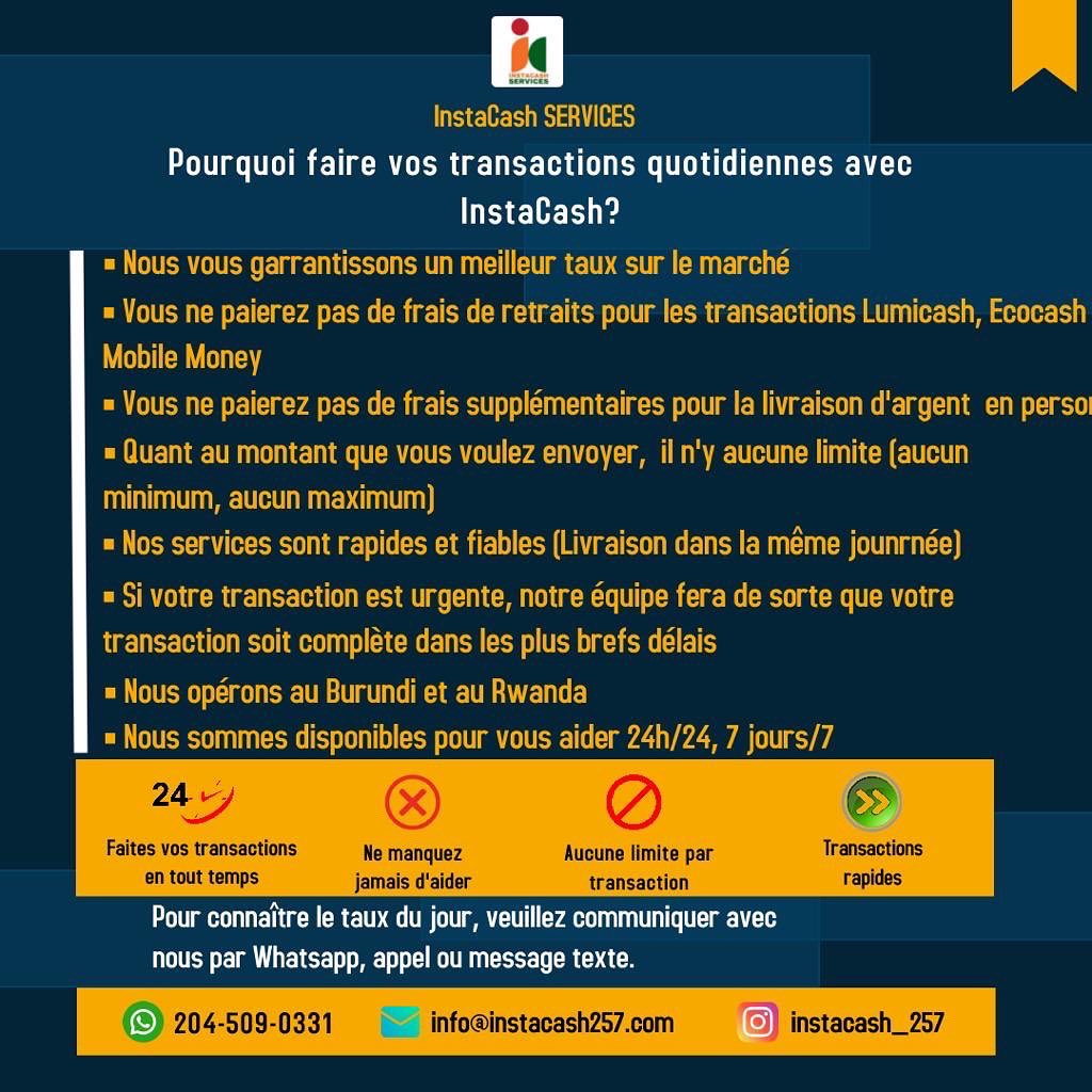 satb257's tweet photo. Inkuru Nziza cane Kubantu Bari Canada Mwipfuza Kurungikira abanyu bari mu Burundi no Ku Rwanda amahera murashobora kurondera @instacash_257 canke mukaraba info kuru iyi cover.

Murakoze ! https://t.co/mJyWhWtmZ2