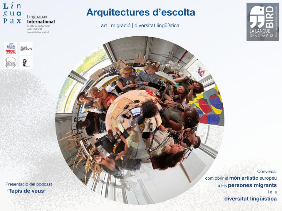 Linguapax (@infolinguapax) on Twitter photo 📌Arquitectures d’escolta – art, migració i diversitat lingüística
🗓️24 d’octubre de 10 a 14 hores
📍A l’Institut d’Estudis Catalans (Casa de Convalescència)
👉Inscriu-t'hi: linguapax.org/arquitectures-…
<a href="/bcn_ajuntament/">Ajuntament de Barcelona</a> <a href="/exteriorscat/">Unió Europea i Acció Exterior</a> <a href="/EspaiAvinyo/">Espai Avinyó</a> <a href="/catarsiabcn/">Catàrsia</a> <a href="/RadioNikosia/">Radio Nikosia</a> 📌Arquitectures d’escolta – art, migració i diversitat lingüística
🗓️24 d’octubre de 10 a 14 hores
📍A l’Institut d’Estudis Catalans (Casa de Convalescència)
👉Inscriu-t'hi: linguapax.org/arquitectures-…
<a href="/bcn_ajuntament/">Ajuntament de Barcelona</a> <a href="/exteriorscat/">Unió Europea i Acció Exterior</a> <a href="/EspaiAvinyo/">Espai Avinyó</a> <a href="/catarsiabcn/">Catàrsia</a> <a href="/RadioNikosia/">Radio Nikosia</a>