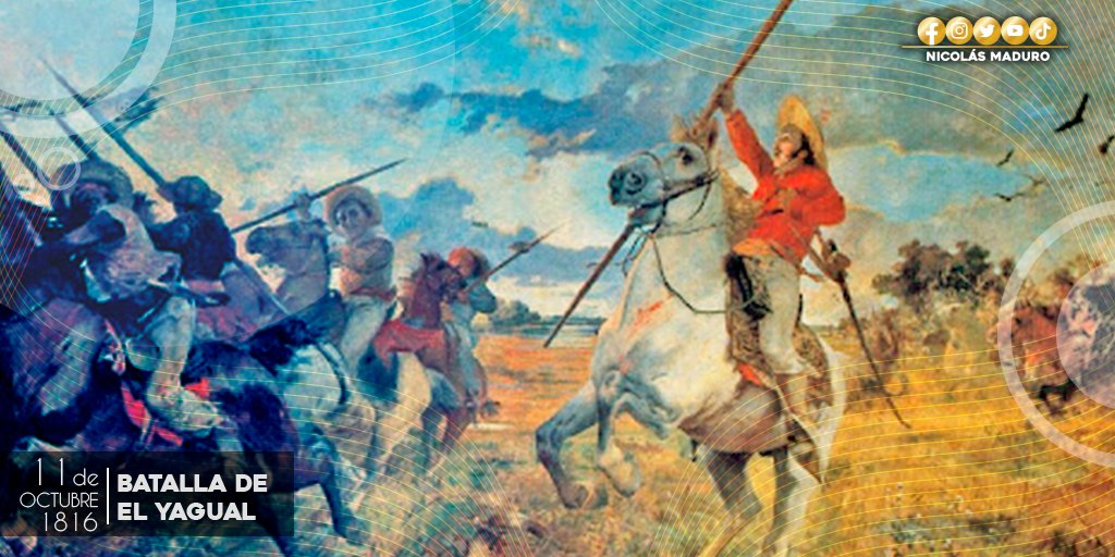 Conmemoramos el triunfo del Ejército Libertador en La Batalla del Yagual. Los lanceros con el General Páez al mando, destacaron por el valor y arrojo logrando vencer heroicamente aún cuando las fuerzas enemigas los superaban en número.